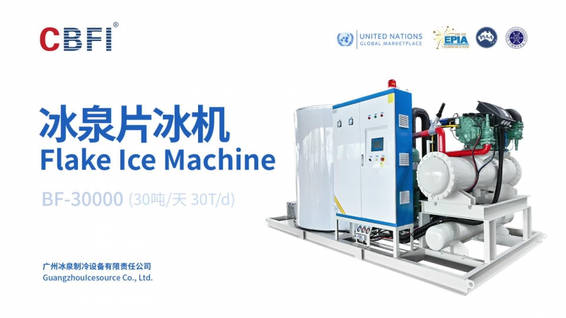 Льдогенератор для изготовления чешуйчатого льда производительностью 30 тонн в день (BF30000)