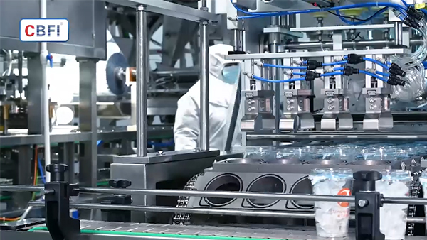 Линия фасовки и упаковки кубиков льда в стаканчики (300 тыс. шт/день)